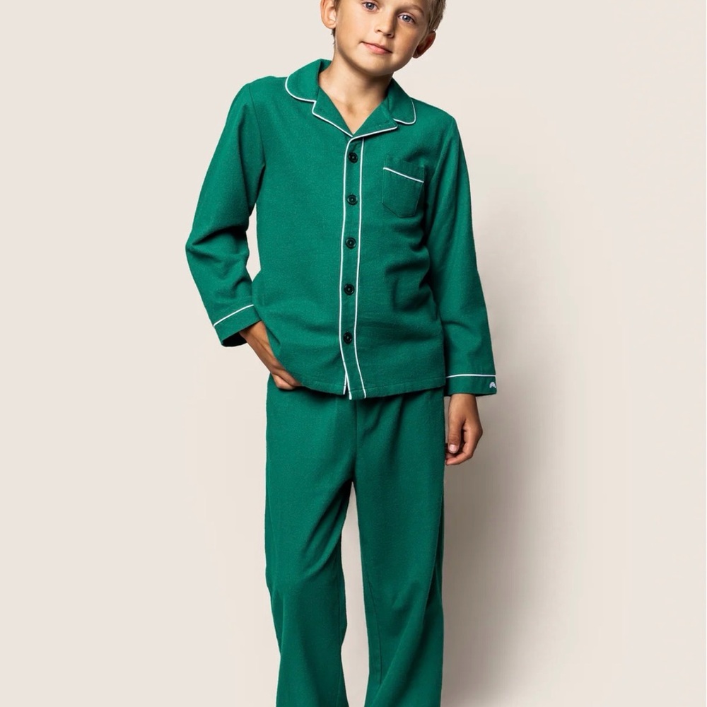 Petite Plume Kid's Flannel Pajama Set in Forest Green Size 2 St. Patricks Day
